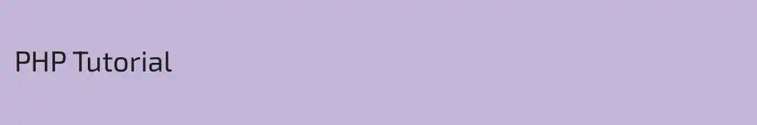 PHP Tutorial